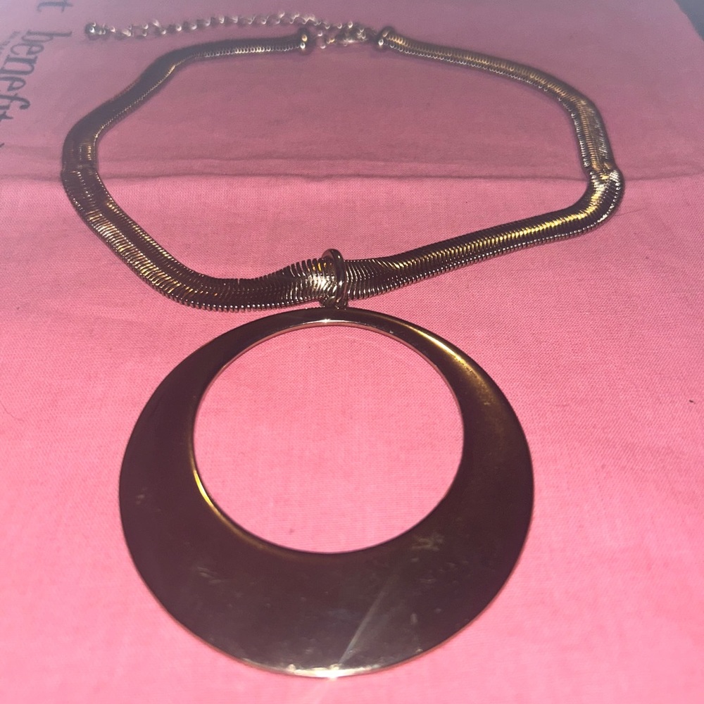 Vintage Chicos Round Open Ring Gold Necklace